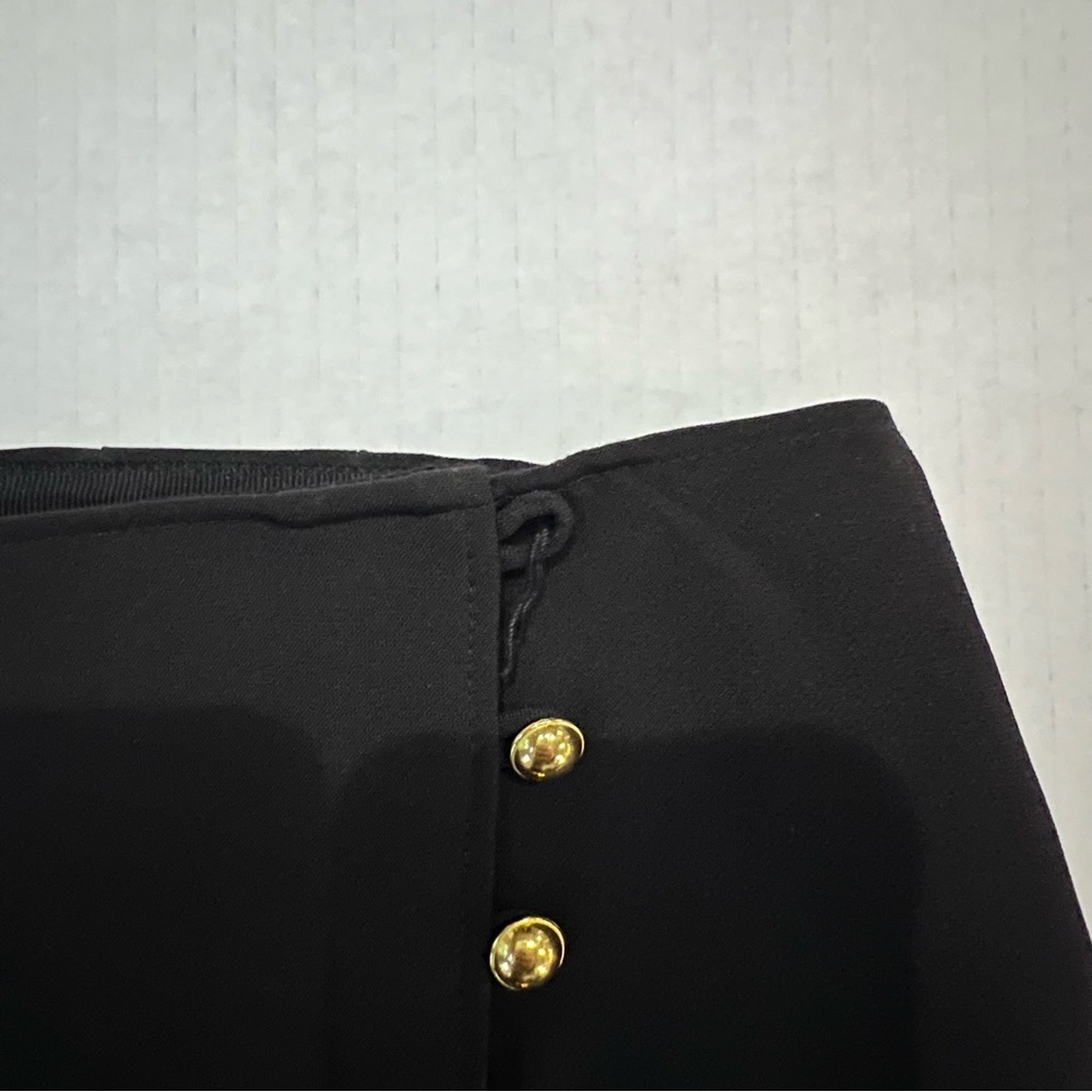 Talbots Black Pencil Skirt Gold Buttons Down The Front size 4 - Picture 8 of 10
